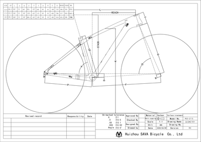 Size Chart SAVA Carbon Mountain bike Australia Deck 8.2 | Acolion 